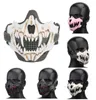 Maschera tattica con teschio Outdoor Airsoft Tiro Protezione per il viso Equipaggiamento in metallo Rete metallica in acciaio Mezza faccia NO030197516092