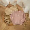 Hiver automne bébé garçons filles pull à manches longues mignon fleur tricot vêtements né tricots pull haut pour bébé 231228