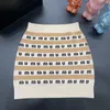 miumius Two Piece Dress designer brand 2023 Autumn/Summer New Contrast Stripe Letter Knitted Top Half Skirt Set UCTB