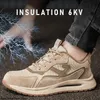 6KV Insulated Shoes Plastic Toe Men Sport Safety Breathable Indestructible Work Sneakers Lightweight Boots 231225