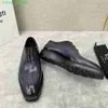 BERLUTI Herren-Kleiderschuhe, Leder-Oxfords, Berluts neue Herren-Oxford-Schuhe aus gebürstetem Venezia-Kalbsleder, Scritto-gemusterte Gentleman-Schuhe aus formellem Leder, HB8K