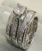 925 Sterling Silver White Clear 5A CZ Stones Wedding Bridal Women Rings Gift Size 5113593265