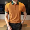 Men's Polos Summer Casual Short Sleeved Polo Shirts/Male Fashion High Quality Breathe Sleeve Shirt Mulberry Silk Clothing