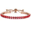 Bracelet de Tennis pour femmes, chaîne réglable, zircone cubique, or rose, cadeau d'amour, luxe brillant, bijoux 2695