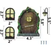 Statue de jardin miniature gnome gnome de la fenêtre de la fenêtre de la maison Glow dans le sombre décoration extérieure arbre Hugger elf yard art figurines 231227