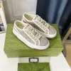 Designer dikke zool canvas schoenen dames hoge sneaker klassiek beige en ebbenhout damesschoenen rubberen zool geborduurde vintage casual sneakers maat 35-42