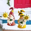 Gnome extérieur yard de statue art moulin à vent sculpture pieu de jardin décoration pour la pelouse de Noël 231227