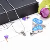 Pendant Necklaces 38mm Millefiori Glass Beautiful Butterfly Urn Necklace For Ashes Cremation Jewelry Charms Women Girl CMJ8117