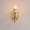 Wall Lamp Bedroom Bedside Living Room Background Candle European Retro American Countryside Crystal