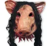 1pc Halloween Mask Scary Cosplay Costume Latex Holiday Supplies Novelty Halloween Mask såg Pig Head Scary Masks With Hair4893396