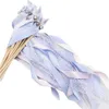 502010pcslot Colorful stain ribbon wedding stick Mixed color wands With gold Bells for decoration 231227