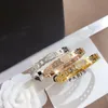 Europa Amerika Fritillary Armbänder Armreif Luxus Designer Schmuck Edelstahl Kristall Frauen 18K Gold Silber Überzogene Liebe Geschenk 204N