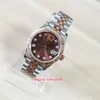 Super BPF Ladies Wristwatches 278274 31mm Diamond Brown Dial Two tones Stainless Steel Sapphire jubilee bracelet Automatic mechani224K