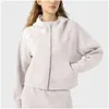 Lu Yoga Lemon Women Jacket Autumn and Winter ، حافظ على ملابس الملابس الخارجية الدافئة للركض معطف التدريب معطف للسيدات بالرياح المائية ALO Drop D Dhgnl