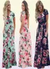 2019 Floral Print Boho Beach sukienki Kobiety długa sukienka maxi sukienki damskie sukienki z krótkim rękawem imprezę kobiet sukienkę swobodną 3123864