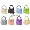 Shoulder Bags Ladies Casual Bag Hand-woven Shopping Wool Fashion Soft Diy Handbag Self-woven Homemade Crochetblieberryeyes