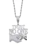 Catene intero design placcato oro argento lettera TRUST NO ONE ciondolo con ciondolo con collana a catena lunga corda per uomo gioielli Hip Hop1213991