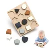 Giocattoli Giocattoli di intelligenza 1 Set Giocattoli Montessori in silicone per bambini Geomet Jigsaw Puzzle Nidificati Giocattoli impilabili BPA Gioco educativo prescolare gratuito