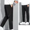 Men's Pants Elastic Waistband Trousers Cozy Winter Soft Thick Waist With Drawstring Pockets Ideal For Casual Sports Fall