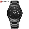 Curren 8106 Men 30m Waterproof Sports Casual Watches Mens timme Datum Månad Rostfritt stål Quartz Watches Relogio Feminino Black Y13151