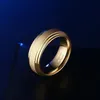 Newshe Yellow Gold Color Tungsten Carbide Carbide Carbide Men's Farsion Ring