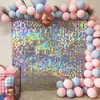 18pcs Golden Sequin Backdrop Panels for Wedding Party Baby Shower Background Wall Decor Shimmer Laser Backdrops Curtain 30x30cm 231227