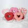 Decorative Flowers 36cm Artificial Flower Love Heart Wreath Valentine's Day Simulation Rose Wedding Wall Decor Door Immortal