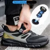 Safety Shoes Men Rotary Buckle Work Air Cushion Indestructible Sneakers PunctureProof security Boots Protective 231225