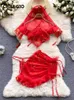 작업 드레스 chillgio 여자 섹시한 꽃 잠옷 스커트 정장 투명한 이국적인 중국 스타일 빈티지 잉글랜드 불규칙 트럼펫 세트