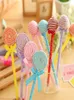 6 Pcslot Novelty Plastic Kawaii Candy Color Pens Shape Ball Point Lollipop Ballpoint Pen Cute Stationery School Supplies1648954