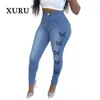 XURU jean imprimé papillon d'europe et d'amérique pour les femmes Sexy extensible maigre K7YH10659 231228