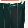 High Street EST Designer Zestaw startowy zestaw kombinezonu damskiego pojedynczego guzika aksamitne lapelowe spodnie Flare Pants 231227