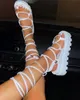 Women Platform Shoes Summer Cross-tied Height Increasing Rome High Heels Solid Leisure Fashion Beach Office Casual Sandals 231227