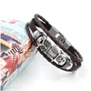 Braccialetti con ciondoli Aggiornamento Gufo Antico Bracciale Sier Tessuto Mtilayer Braccialetti in pelle avvolgente Bracciale polsino per donna Uomo Dhgarden Dhb9J