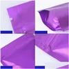 Storage Bags Matt Purple Stand Up Aluminum Foil Self Sealing Bag Snack Cookie Tea Coffee Packaging Doypack Black Zipper Lx3154 Drop De Dhmhu