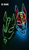 Anime Expro Decor Japońska Maska Fox Neon LED LED Cosplay Mask Halloween Party Rave LED Mask Dance DJ Payday Costume Props Q08067204550