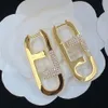 Дизайнерские серебряные серьги-гвоздики с буквами для женщин, бриллианты, золотые серьги, модные роскошные серьги, ювелирные изделия, женские мужские серьги-кольца 2207346n