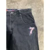 Streetwear Jnco Y2K Hip Hop Retro Haft Dice 7 workowate dżins