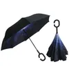 Umbrellas Wind-Proof Inverted Folding Double-Layer Rain-Proof Sun Inside And Outside Self-Made Umbrella C Handle Inventory Drop Deliv Dhfql