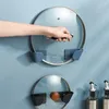 Kitchen Storage 2Pcs/Set Pot Lid Holder Wall-Mounted Hanging For Pan Cover Rack Organizer Plastic Tools