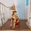 家の装飾ドーバーマン犬の像と彫刻北欧装飾樹脂リビングルーム大きな装飾動物の置物231227