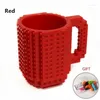 Tasses créatives tasse de tasse de café 350 ml tasse de tasses de construction de construction de briques porte-eau pot-buy-yard