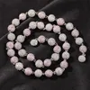 Collier d'or Hip Hop Hop Iced Out Round Perle Chain Fashion Fashion Silver Pink Chains Colliers 269