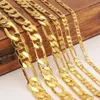 Gold Filled Solid Necklace Curb Figaro Chains Bracelet Link Men Choker Male Female Accessories Fashion Party Gifts Chokers209Z