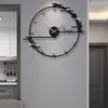 Wandklokken Esthetische Designer Klok Zwart Metaal Chique Luxe Horloges Koreaanse Industriële Relogio De Parede Woonkamer Decoratie