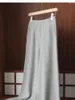 Calças femininas de perna larga para mulheres outono e inverno cintura alta espessada drapey branco casual chão de malha