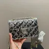 Мини -CF Bag Designer Женщины мешок металлические текстура зеркало кожаная сумка на плече мини -лох лак