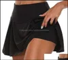 Yoga Outfits Übung Fitness Wear Sports Outdoor -Bekleidung Sport im Freien Frauen plisdern Tennisgolfrock mit Shorts Worko6583954