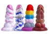 Massage Multicolor Soft Silicone Dildo Anal Plug med Suction Cup Sex Toys för vuxen rem på Dildo Penis Kvinnlig Masturbator9671618