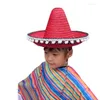 Wide Brim Hats Sombrero Straw Hat Mexicans Party Cap Po Props DiaDeMuertos Festival Sun